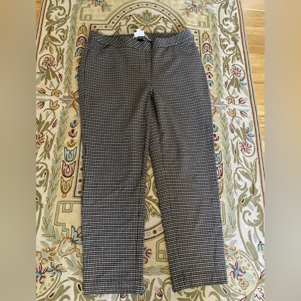J Jill Ponte Slim Leg Plaid Pants, XL